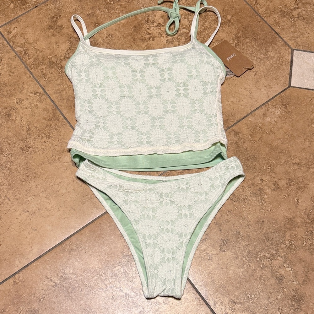 Samiol Mint Green Lace two Piece